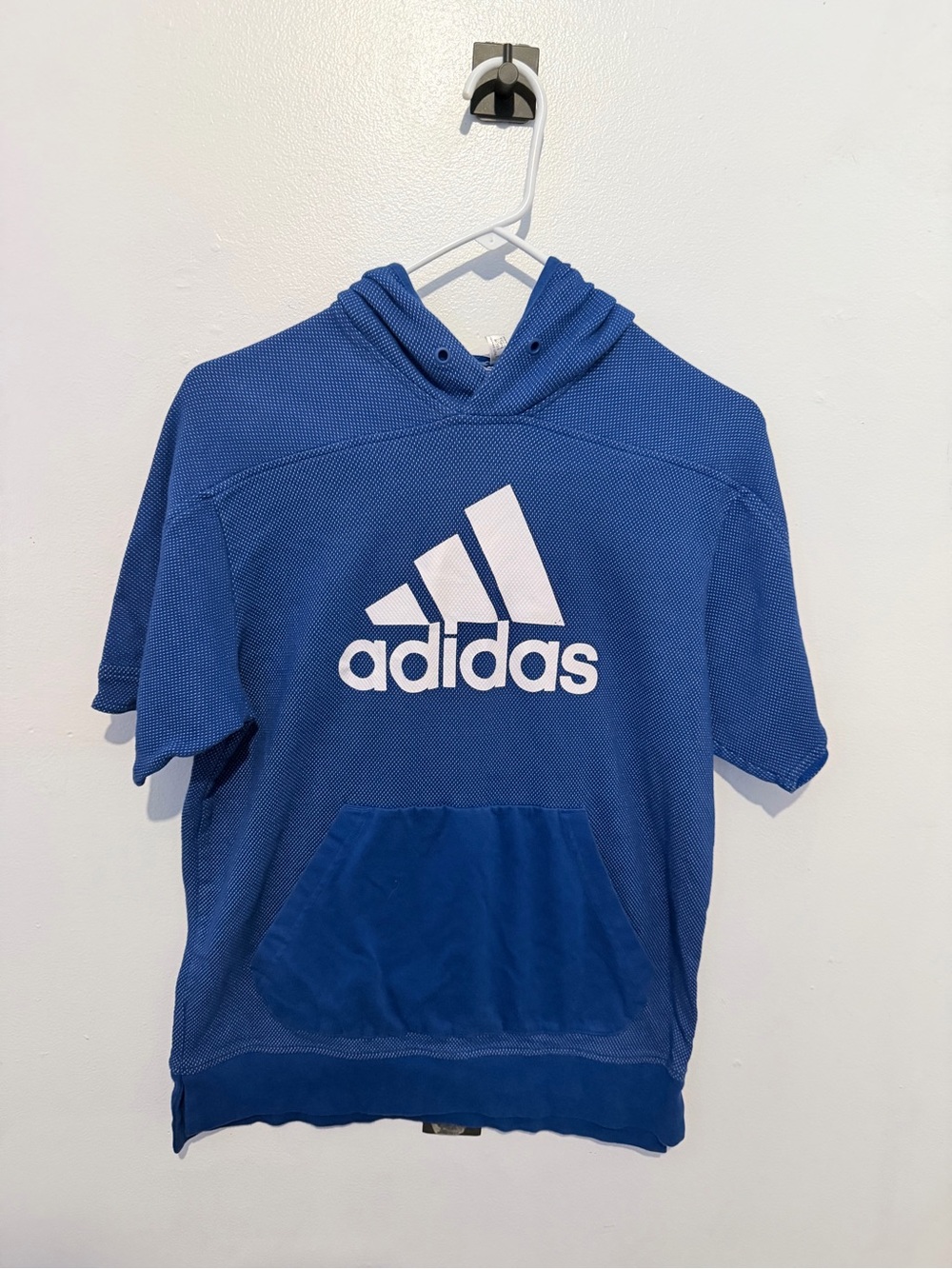 Adidas Women’s Royal Blue Short-Sleeve Hoodie with White Logo